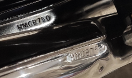 CB750 muffler stamp